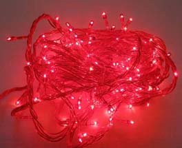 Гирлянда светодиодная нить 100 LED, красный 10 метров 