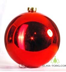 Елочное украшение Шар красный матовый 10 см пластик 2 шт/уп   