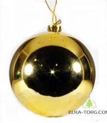 Елочное украшение Шар золото 10 см пластик 2 шт/уп 