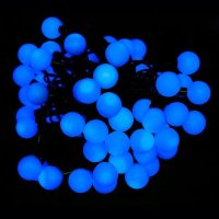 Гирлянда шарики 23 мм нить 100LED, синий 10 метров