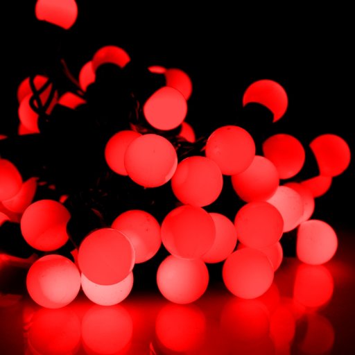 Гирлянда шарики 23 мм нить 100LED, красный 10 метров 