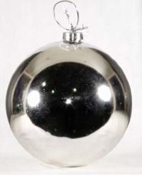 Елочное украшение Шар 8 см серебро пластик 6 шт/уп глянец