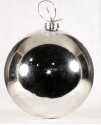 Елочное украшение Шар серебро 20 см пластик 1 шт/уп глянец 