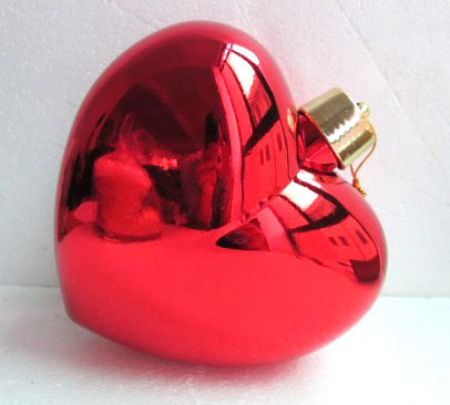 Елочное украшение Сердце 23 см пластик красное