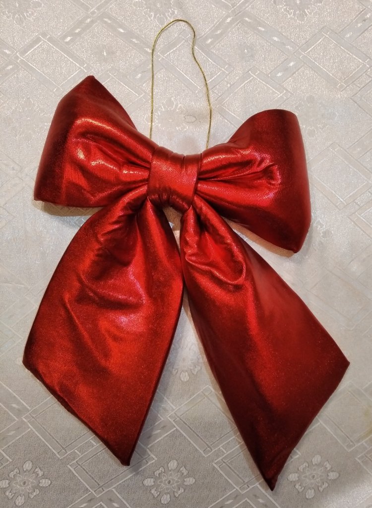 Бант красный 30 см новогоднее украшение 