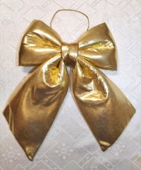 Бант золотой 30 см новогоднее украшение 