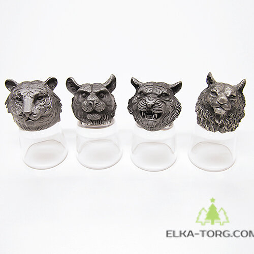 R-94791 Набор из 4 стопок-перевертышей Тигр 
