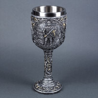 QA-71026 (24) Бокал Рыцарь, нержавеющая сталь/искусственный камень 8*8*19см, 200 мл