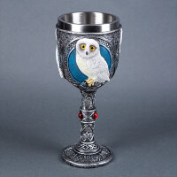 QA-71030 (24) Бокал Сова, нержавеющая сталь/искусственный камень 8*8*19см, 200 мл