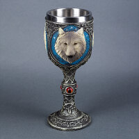 QA-84118 Бокал Волк, нержавеющая сталь/искусственный камень 8*8*19см, 200 