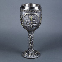 QA-83917 Бокал Рыцарь, нержавеющая сталь/искусственный камень 8*8*19см, 200 мл