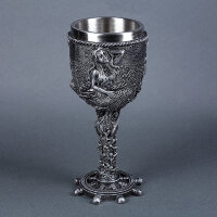 QA-83970 Бокал Русалка, нержавеющая сталь/искусственный камень 8*8*19см, 200мл