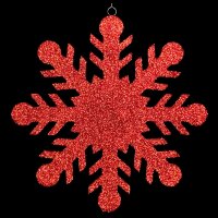 СНЕЖИНКА ДЛЯ ДЕКОРА РЕЗНАЯ D-30 СМ (1ШТ) КРАСНАЯ