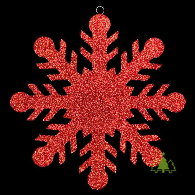 СНЕЖИНКА ДЛЯ ДЕКОРА РЕЗНАЯ D-30 СМ (1ШТ) КРАСНАЯ