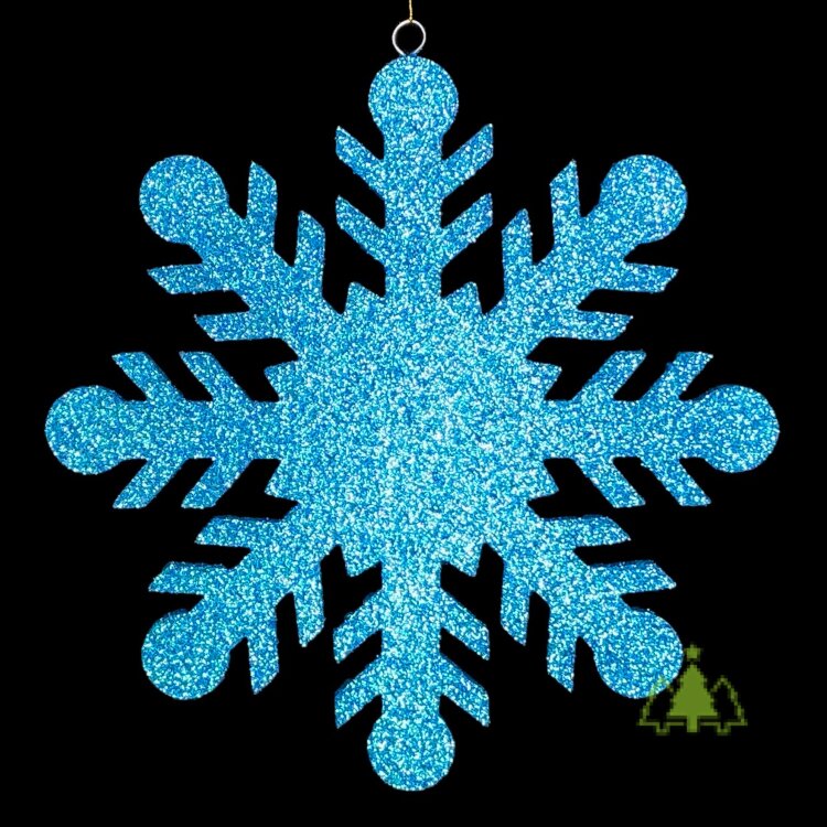 СНЕЖИНКА ДЛЯ ДЕКОРА РЕЗНАЯ D-30 СМ (1ШТ) СИНИЙ