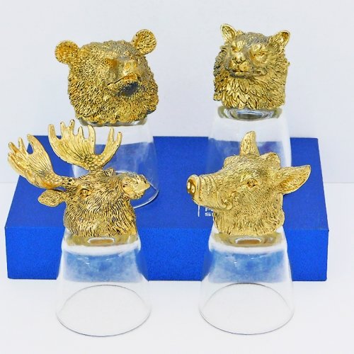 Набор из 4 стопок-перевертышей Удачной охоты в золоте