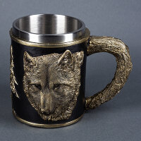  Кружка ВОЛК нерж.сталь/искусственный камень 14.5*10*11,2см, 430 мл  