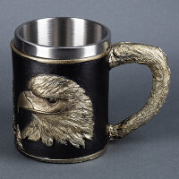  Кружка ОРЕЛ нерж.сталь/искусственный камень 14.5*10*11,2см, 430 мл    