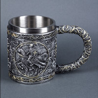 Кружка РЫЦАРЬ нерж.сталь/искусственный камень 16.3*10.5*10.7см, 430 мл                