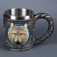  Кружка ВОЛК нерж.сталь/искусственный камень 15.4*10.8*10.8см, 430 мл  