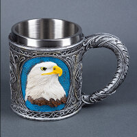  Кружка ОРЕЛ нерж.сталь/искусственный камень 15.4*10.8*10.8см, 430 мл  