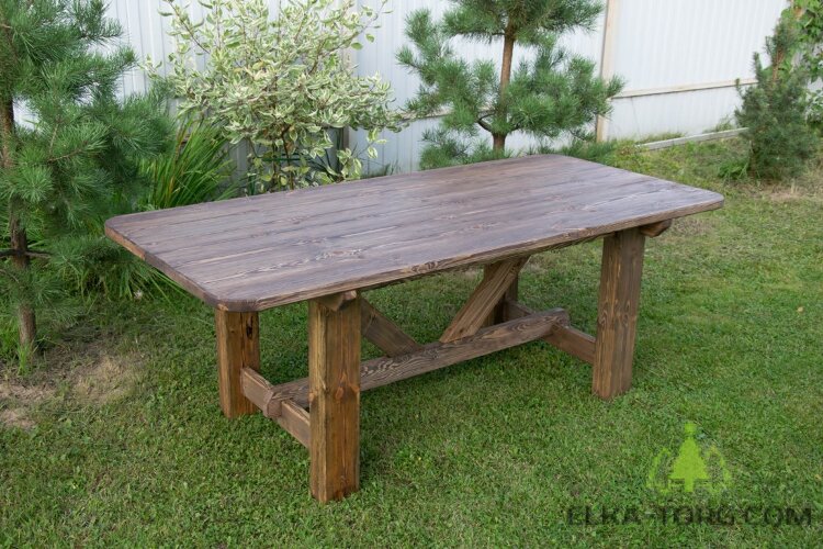 Стол из массива дерева  198*94*75 см.