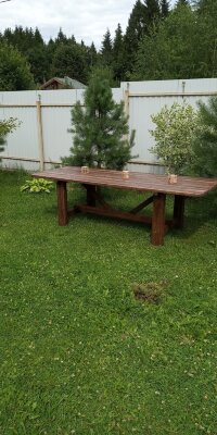 Стол из массива дерева 2500*94*75 см. 