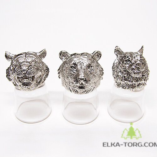 R-95003 Набор из 3 стопок-перевертышей Тигр Silverplated