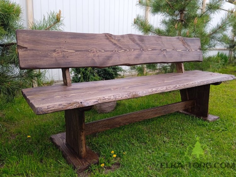 Скамейка из массива сосны 200*50*85 см.