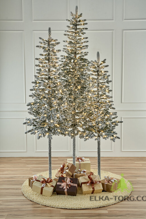 Елка с лампочками литая заснеженная Королева Тянь Шаня 2.1 м 