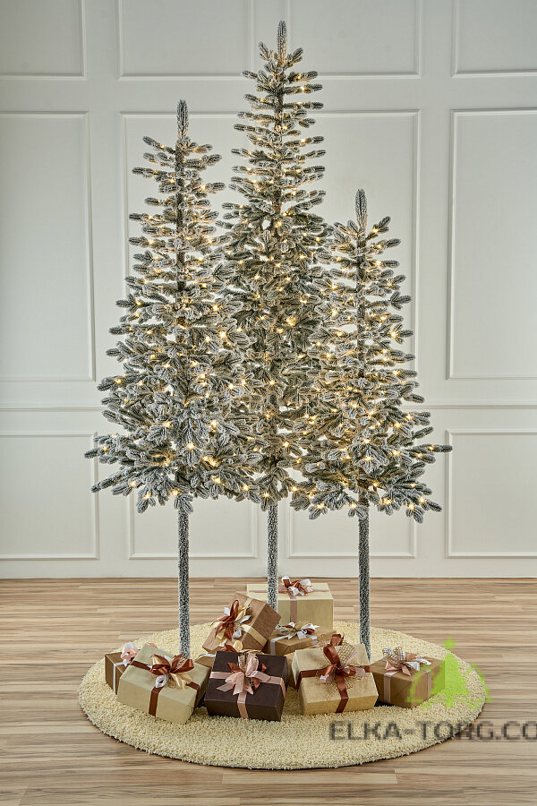 Елка с лампочками литая заснеженная Королева Тянь Шаня 2.1 м 