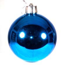 Елочное украшение Шар синий 12 см пластик 2 шт/уп глянец  