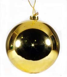 Елочное украшение Шар золото 15 см пластик глянец  