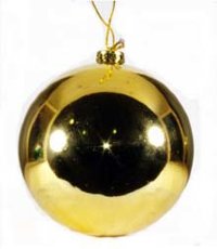 Елочное украшение Шар 8 см золото пластик 6 шт/уп глянец 