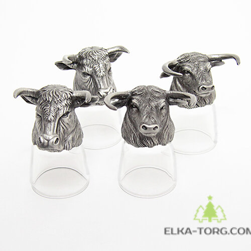 R-95161 Набор из 4 стопок-перевертышей Бык