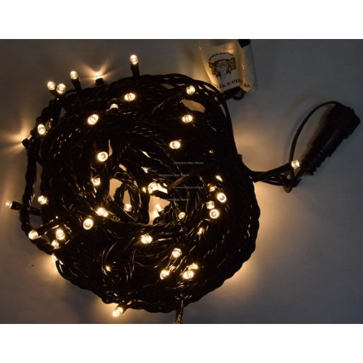 Гирлянда светодиодная нить 100 LED, теплый белый, 10 метров